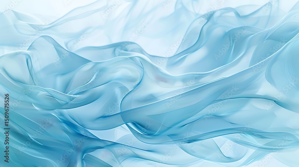 Obraz premium abstract flowing blue fabric with a soft texture on a bright background