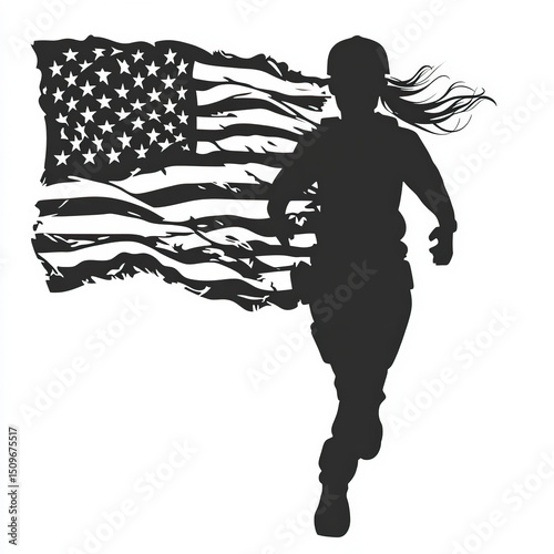 patriotic silhouette , blac...