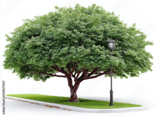Summer Tree On A White Back...