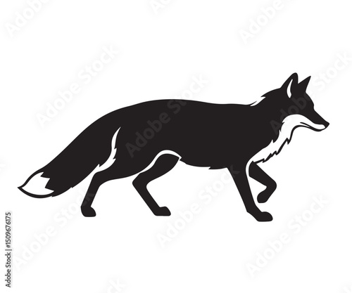 Vector illustration of a Fox silhouette

