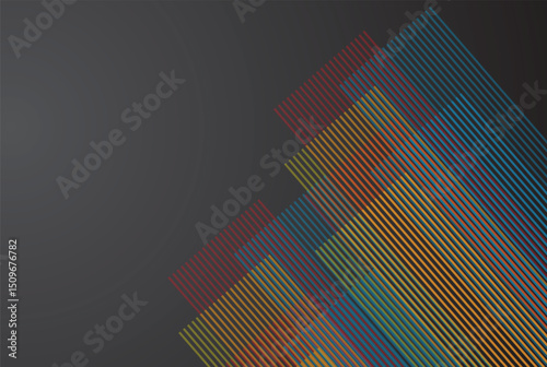 Abstract black background with geometric lines pattern. Elegant dark gray color with textured modern design uses for advertising, book page, paintings, printing, mobile backgrounds, book, covers, scre