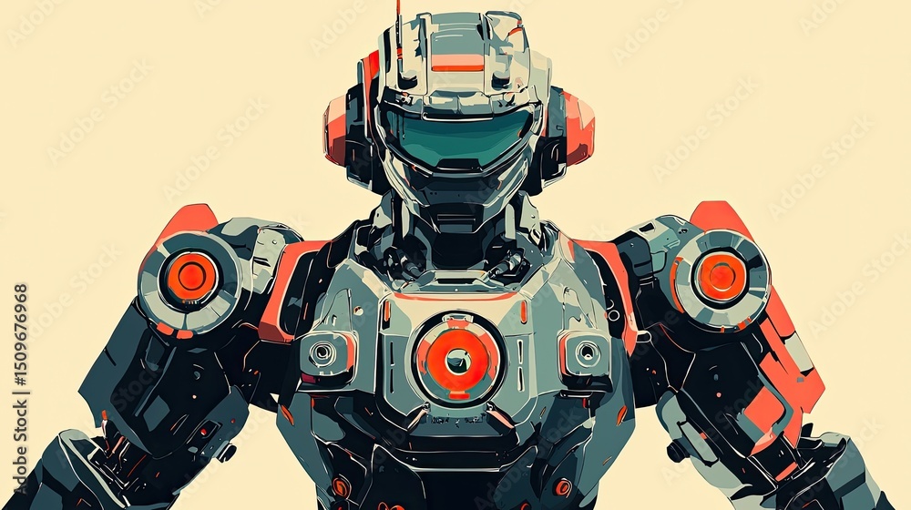 Fototapeta premium Detailed illustration of a futuristic robot.