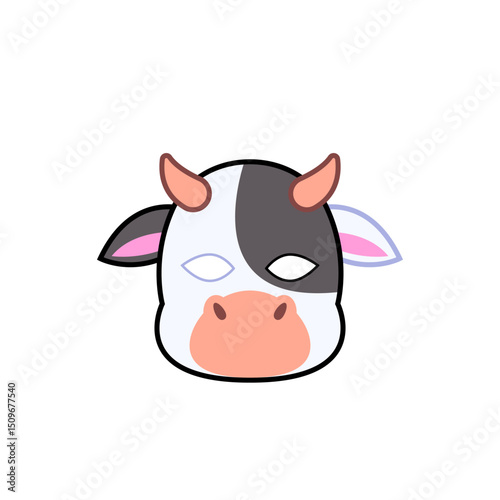 Cartoon Illustration of a Cow Mask