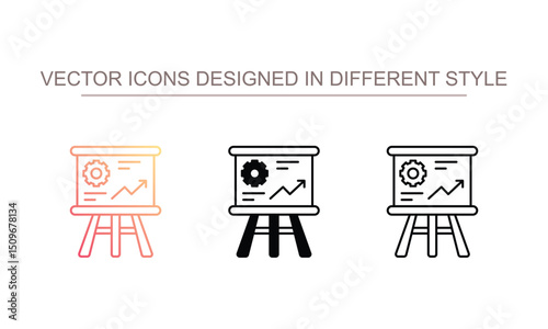Presentation Mode icon design with white background stock illustration