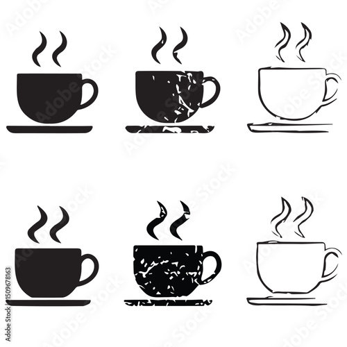 Coffee cup group vector design