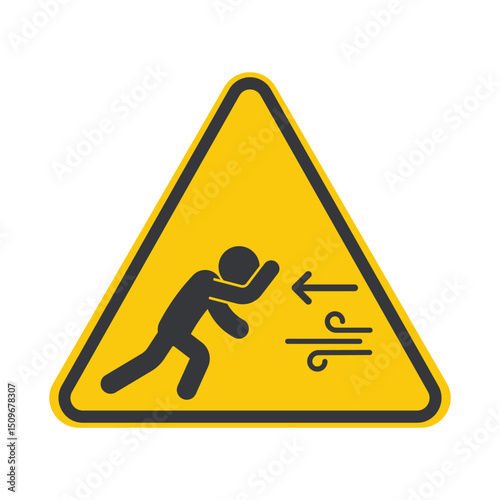 Isolated pictogram of house damaged by strong wind or tornado, symbolizing natural disaster, storm danger, and safety awareness icon.