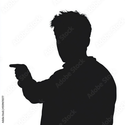silhouette man pointing , b...