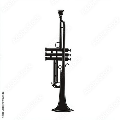 trumpet silhouette , black ...