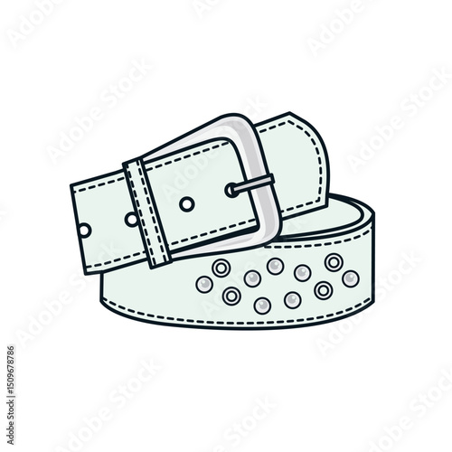 Man studded belts vector template technical design by adobe illustrator.