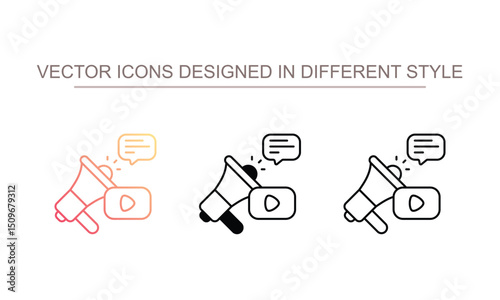 Marketing Campaign icon design with white background stock illustration
