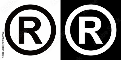 Registered Trademark symbol Vector Illustration, Registered trademark logo icon. Copyright mark symbol icon, R sign, R symbol - Registered mark isolated