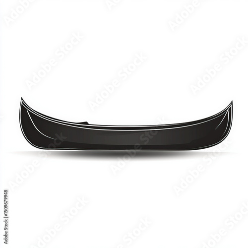 Wallpaper Mural canoe silhouette , black and white illustration isolated on white background Torontodigital.ca