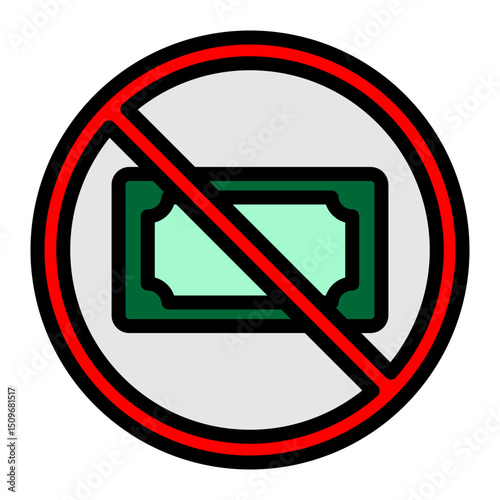 No Money Vector Filled Icon Design