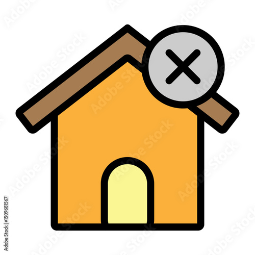 No Home Vector Filled Icon Design