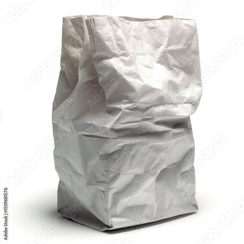 White Paper Bag Isolated
