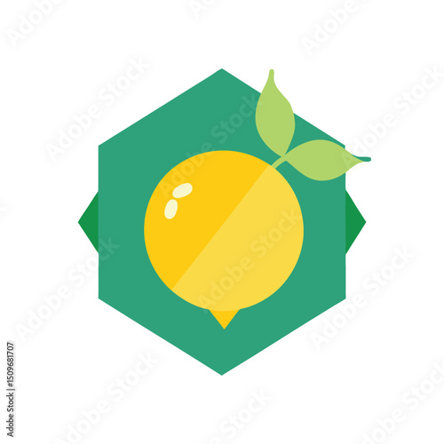 Lemon Drop Candy Icon in Geometric Style