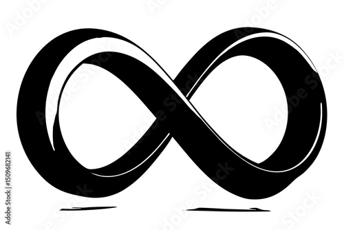 Abstract black and white infinity symbol illustrating endless possibilities and concepts