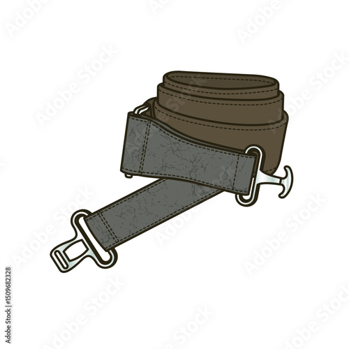 Clip belts vector design mockup template technical flat sketch.