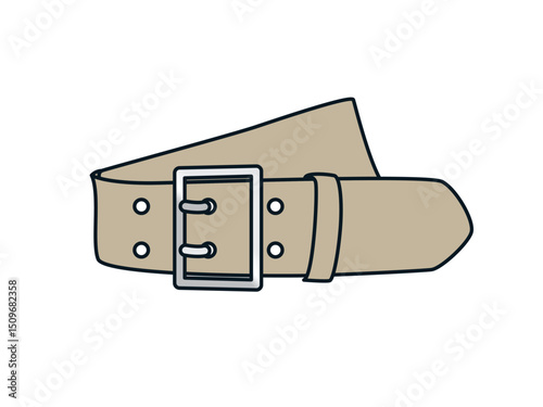 Double buckle belts vector design technical flat drawing by adobe illustrator.