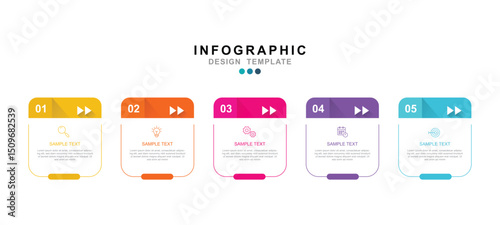 Vector Infographic label design template with icons and 5 options or steps. for your business data. Vector Illustration.