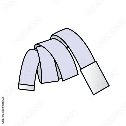 Leather ratchet belts flat sketch vector mockup template technical illustration.