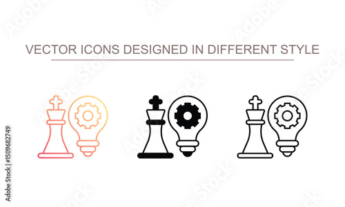 Business Strategy icon design with white background stock illustration