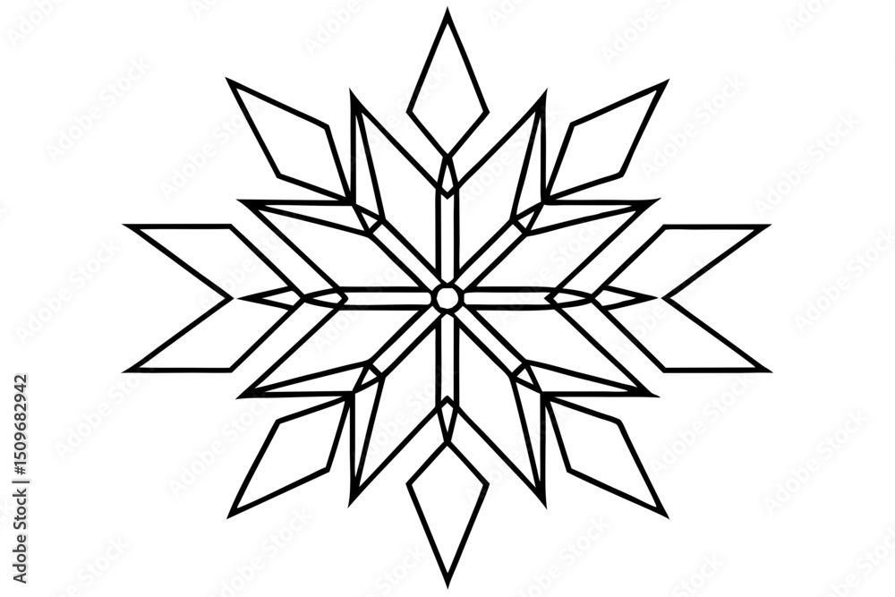 Fototapeta premium Geometric snowflake design with transparency suitable for winter and christmas projects
