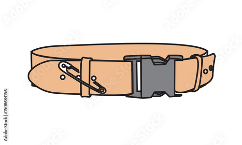 Riggers belts design technical flat sketch vector mockup template.