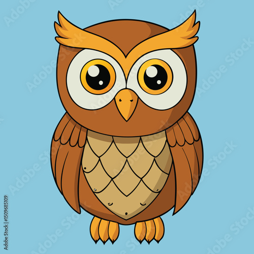 Detailed illustration of an owl in vector format