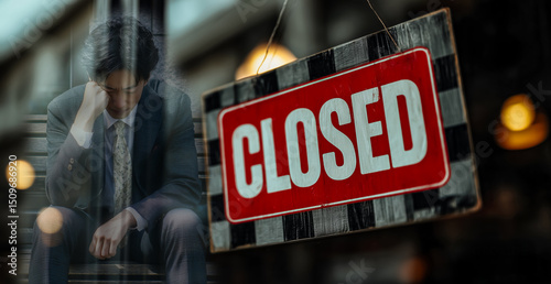 symbolic image of recession, financial despair photo