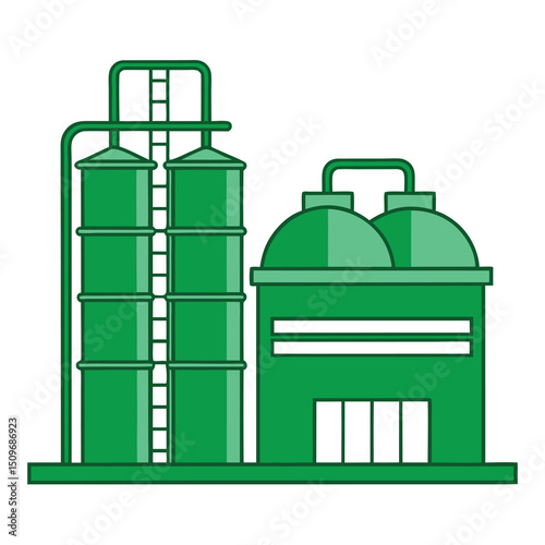 Simple flat illustration of gas production process
