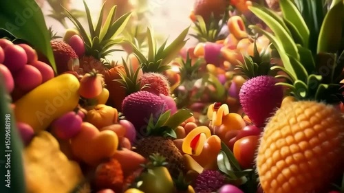 Exotic Fruit Fiesta: A Vibrant Showcase of Pineapples and Tropical Delights