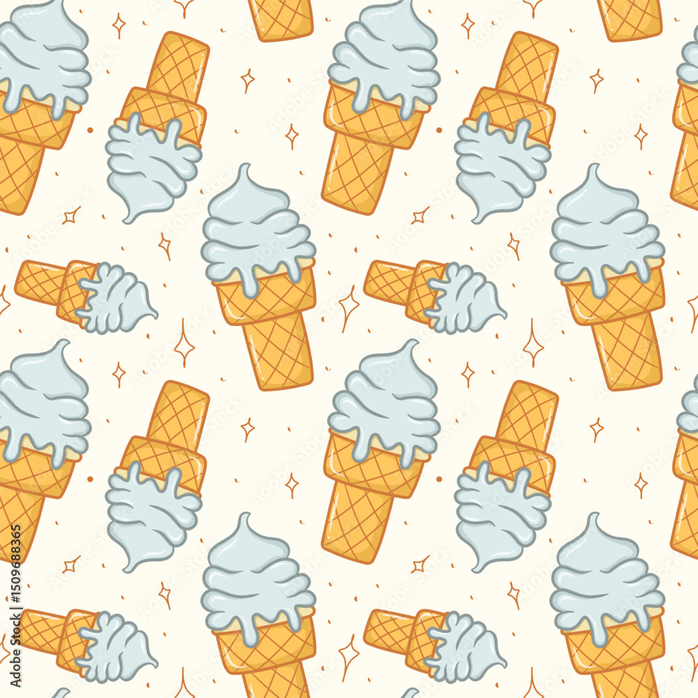 cotton candy ice cream cone seamless pattern for kids fun wallpaper wraping papper and background