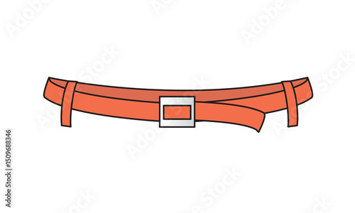 Leather buckle belts vector mockup template technical flat design.