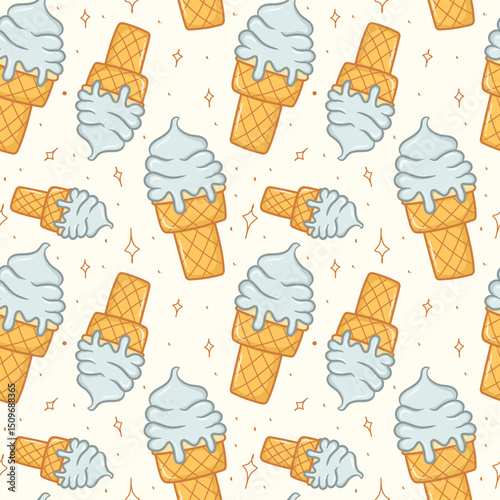 cotton candy ice cream cone seamless pattern for kids fun wallpaper wraping papper and background