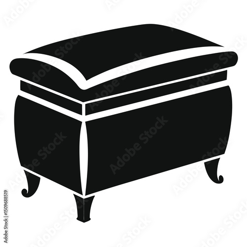 Storage ottoman silhouette vector illustration design