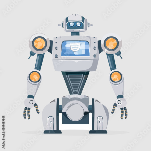Detailed robotic parts drawn in vector style—ideal for building custom bots or sci-fi characters.