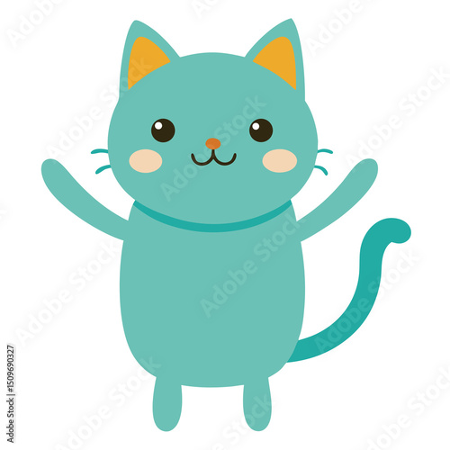 Funny kitty cats greeting card illustration