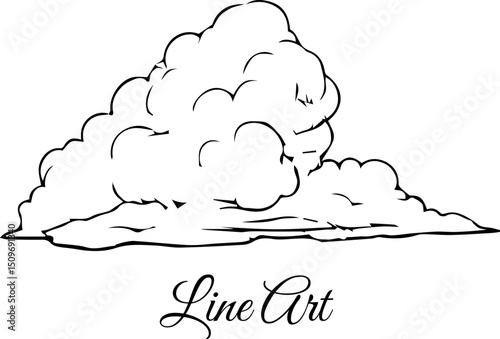 Minimalist Cloud Outline, Art of a Cloud