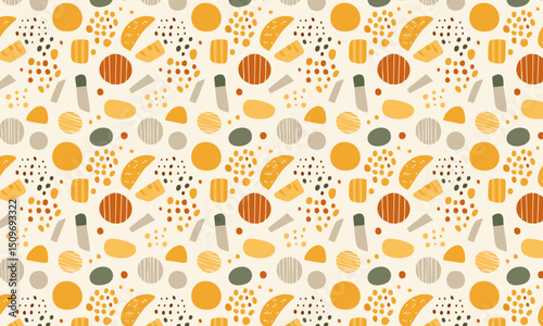 Abstract Hand-Drawn Organic Shapes Seamless Pattern 