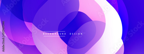 Abstract purple design features overlapping circles. Gradient shades create dynamic visual effect. Modern background suitable for various projects.