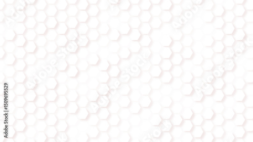 3D Futuristic honeycomb mosaic white background. Realistic geometric mesh cells texture. Abstract white vector wallpaper with hexagon grid.