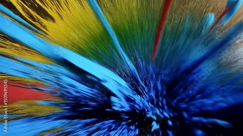 Dynamic liquid cloud effect with primary hues creating captivating visual movement