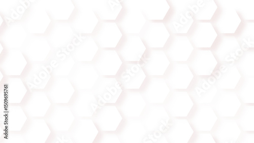 3D Futuristic honeycomb mosaic white background. Realistic geometric mesh cells texture. Abstract white vector wallpaper with hexagon grid.