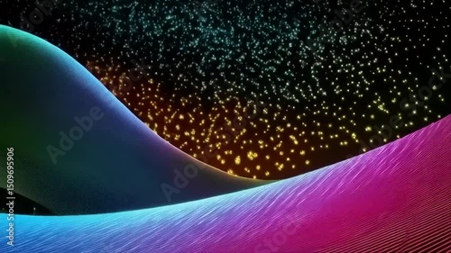 Radiant Abstract Wave with Sparkling Particles and a Seamless Gradient Effect