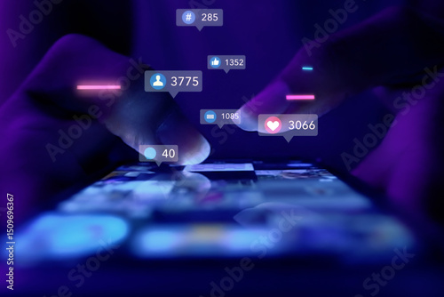 marketing, business, technology, social media, like, media, scrolling, social, social network, application, communication, cyberspace, icon, follow, message, online, background, concept, viral video