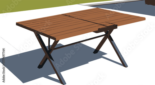 Expandable Outdoor Patio Table with Modern X-Frame Design