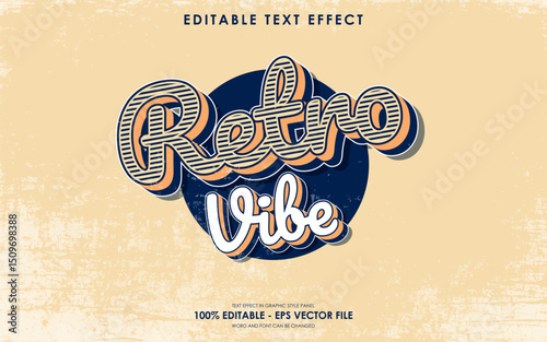 Editable retro vibe vintage text effect