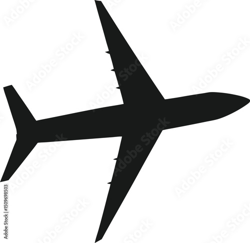 airplane on black background