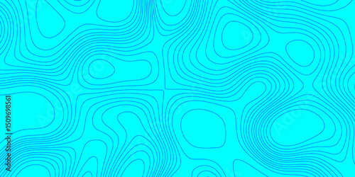 Geographic blue and cyan color abstract grid contour line style mountain topography pattern background, detailed contour topographic landscape terrain texture map of abstract vector background.